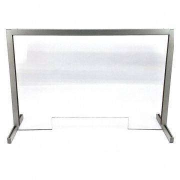 Acrylic shield barrier with pass thru