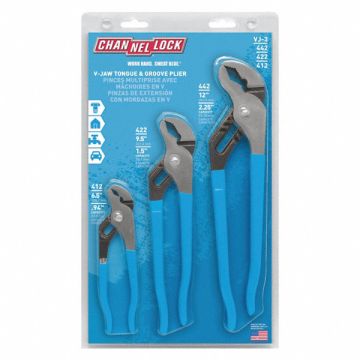 Tongue and Groove Plier Set Dipped 3Pcs.