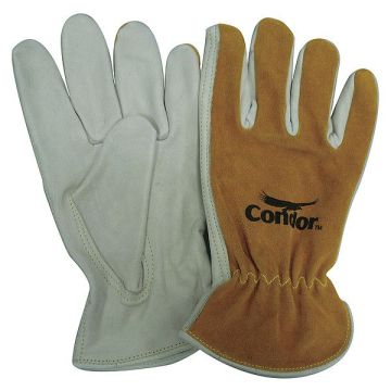 H6336 Leather Gloves Brown/White XL PR