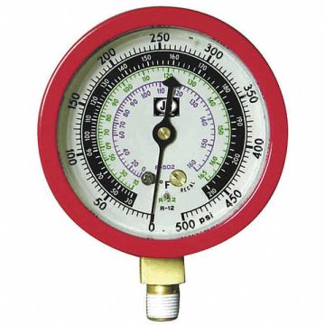 Gauge 3-1/8 In Dia High Side Red 800 psi