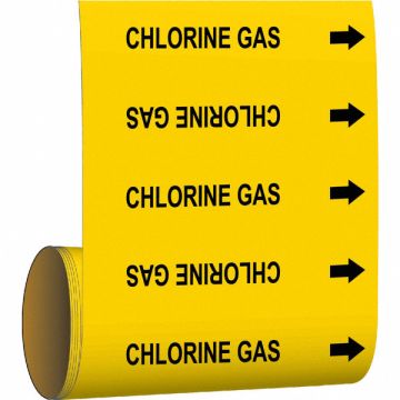 Pipe Marker Chlorine Gas 12 in H 12 in W