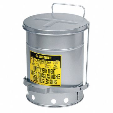 E6822 Oily Waste Can 21 gal Steel Silver