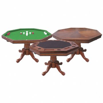 3 1 Game Table Walnut Solid Hardwood Grn