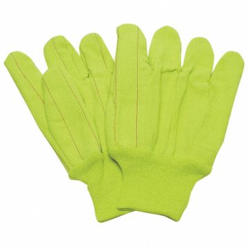 Canvas Gloves 10-1/4 L Hi-Vis Yellow PR