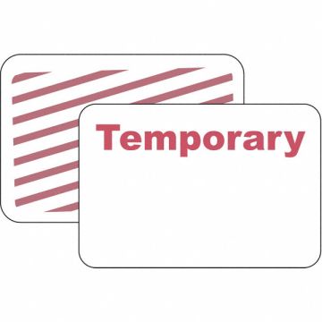 D0065 Temporary Badge 1 Week Red/White PK500