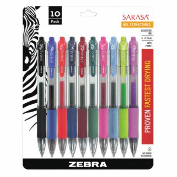 Sarasa Gel Pen Assorted Medium PK10