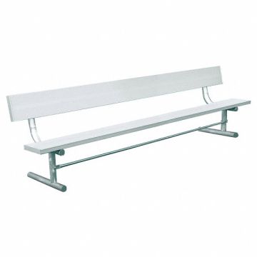 Outdoor Bench 96 in L Silver