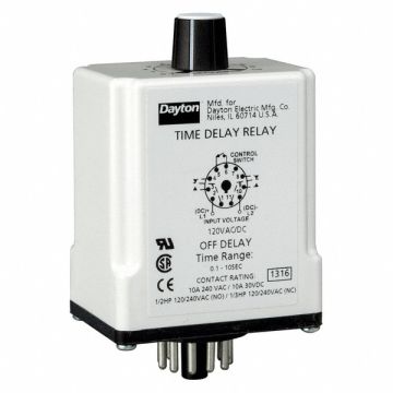 H7827 Time Delay Relay 120VAC/DC 10A DPDT 3