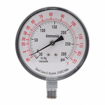 Compound Gauge Ammonia 3 1/2 In 300 Psi