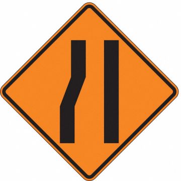Left Lane Ends Traffic Sign 30 x 30