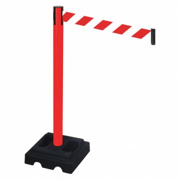 Barrier Post Black Red/White Belt