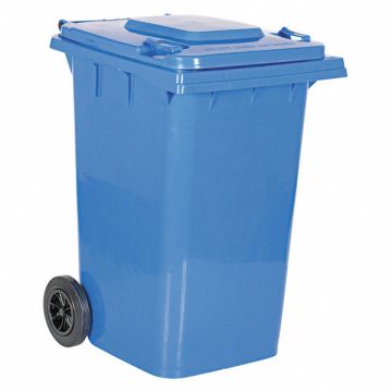 Trash Can 95 gal. Blue Polyethylene