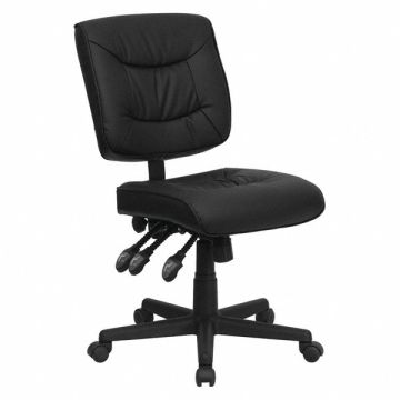 Task Chair Black Seat Leather Back