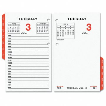 Desk Calendar Refill Daily 3-1/2x6 White