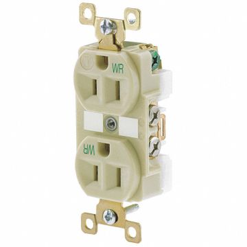 Receptacle Ivory 15A Weather Resistant