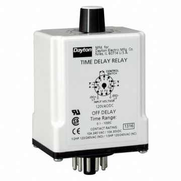 H7826 Time Delay Relay 120VAC/DC 10A DPDT