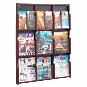 Magazine/Pamphlet Display Mahogany/Blk