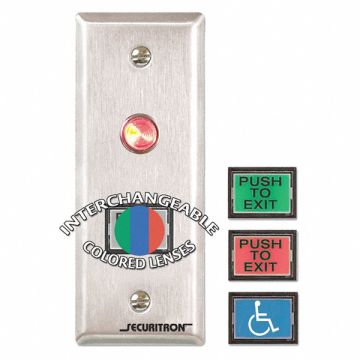 Push to Exit Button DPST Narrow Stile 3A