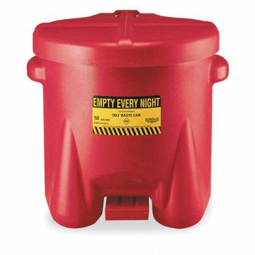 Oily Waste Can 10 gal Poly Red