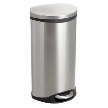 Wastebasket Elliptical 7-1/2 gal. Silver
