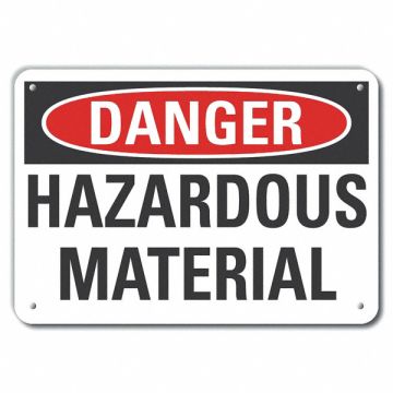 Hazardous Mtrls Danger Sign 7x10in Plstc