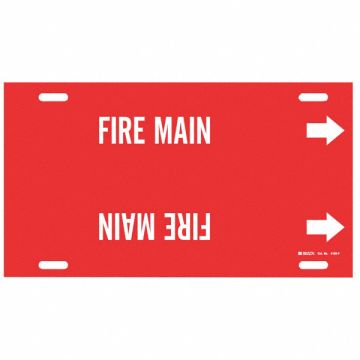 Pipe Marker Fire Main 8 in H 16 in W