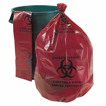 Biohazard Bags 45 gal Red PK100