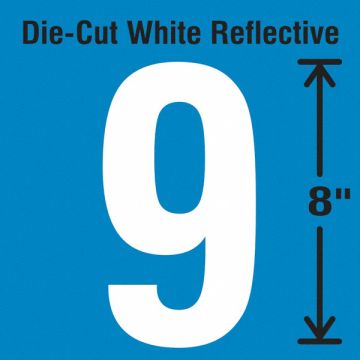 Die-Cut Reflective Number Label 9