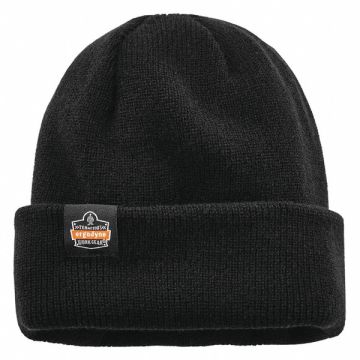 Knit Cap with Zipper Over The Head Black