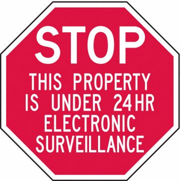 Rflctv Surveillance Stop Sign 6x6in Alum
