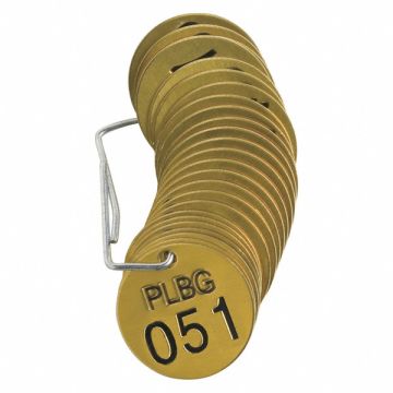 Numbered Tag Set Brass 1 1/2in W PK25