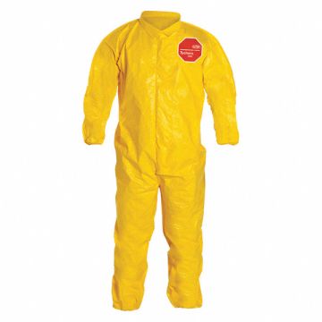 D2252 Collared Coverall Elastic Yellow L PK12