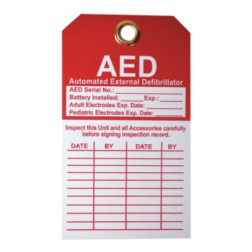 AED Inspection Tag 5x4