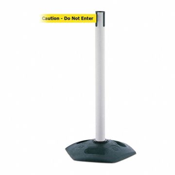 D0033 Barrier Post with Belt PVC White