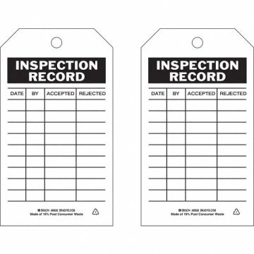 Inspection Tag 7inHx4inW HD Poly. PK10