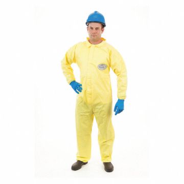 D8412 Collared Coverall Open Yellow M PK12