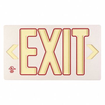 Exit Sign PF50 White/Red Single