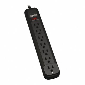 Power Strip 7-Outlet Black 12ft cord