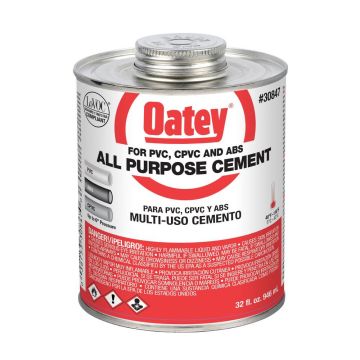 Cement, Pvc, Cpvc, All Purpose, 32 Oz, Clear