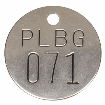 Numbered Valve Tag Silver PK25