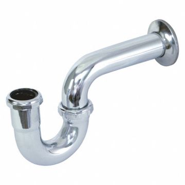 Brass Chrome P-Trap w Flange White Drain