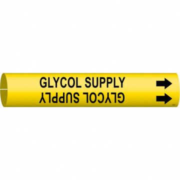 Pipe Marker Glycol Supply 2 in H 2 in W