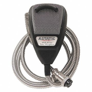 CB Mic with SS Cord Silver Cord 4 Pin