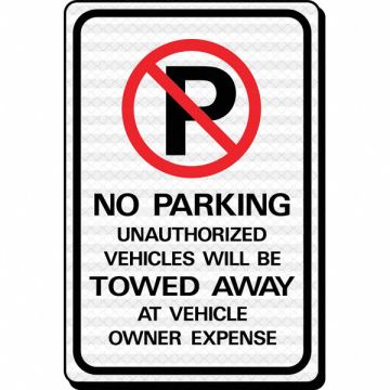 Sign No Park Unauthorized Vehicle Tow HD