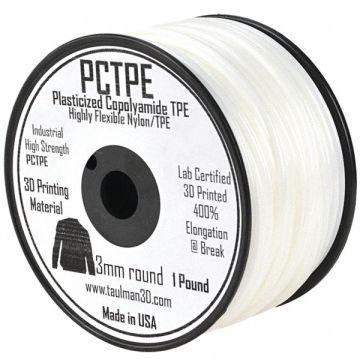 PCTPE Clear 3mm Filament 1lb Reel