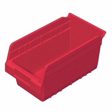 D5523 Shelf Bin Red Plastic 6 in