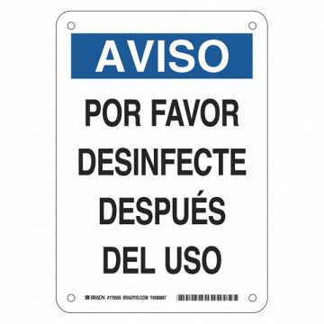 Spanish Por Favor Desinfecte Sign 10 H