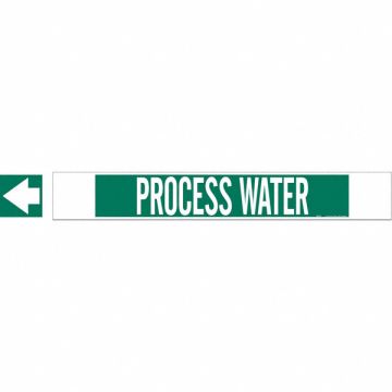 Pipe Marker Process Water 4 in H 24 in W
