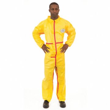 D2219 Collared Coverall Elastic Yellow 2XL PK6