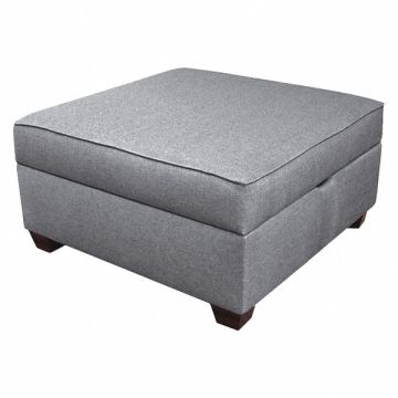 Storage Ottoman 30 W Gray Upholstery